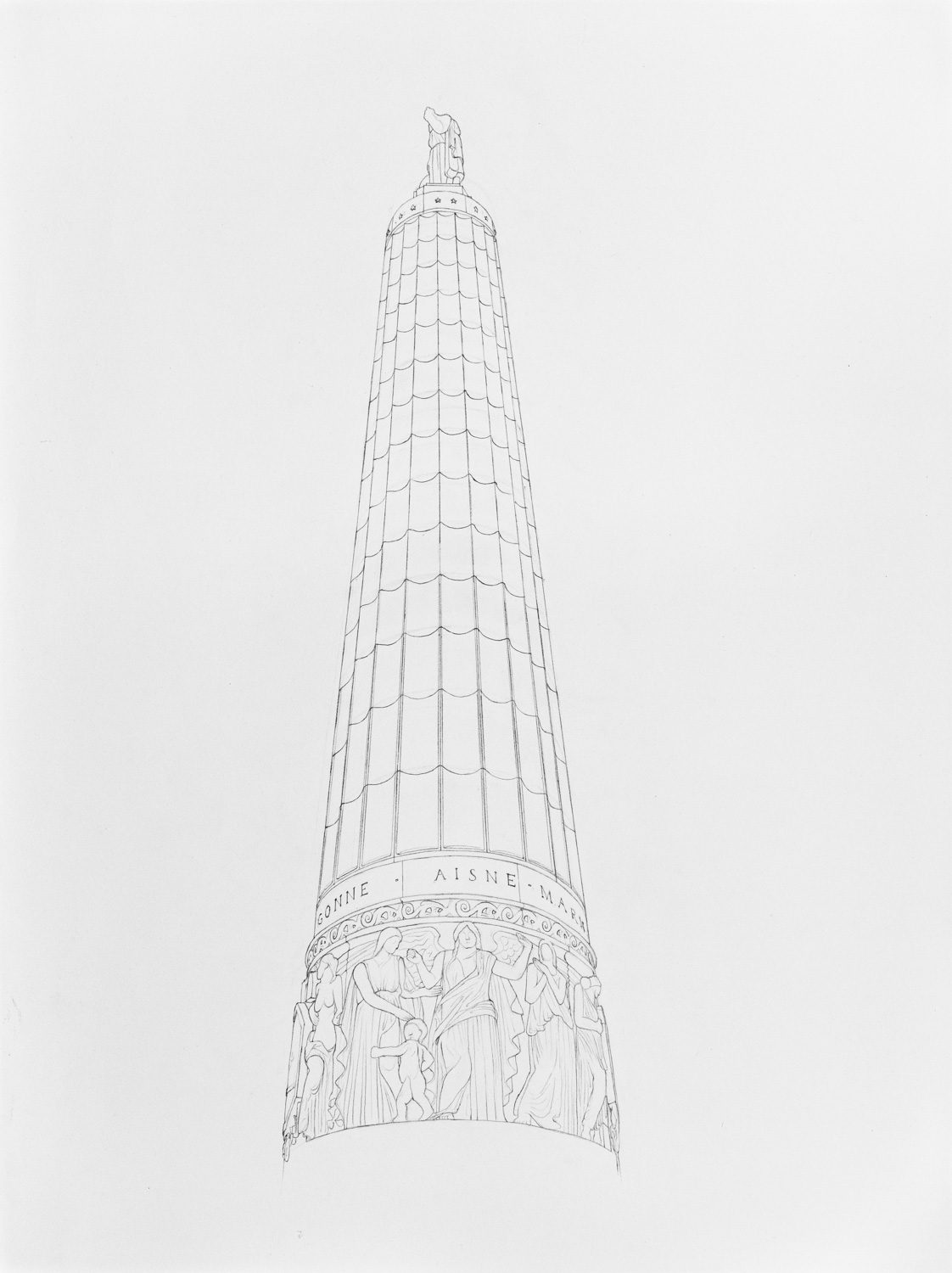 Line drawing of the Providence Memorial Park column.
