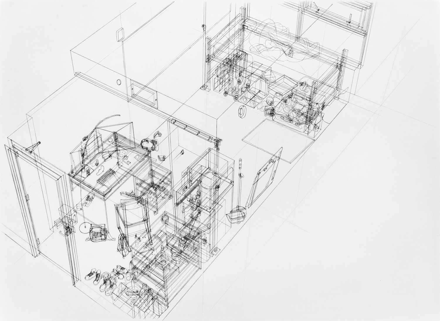 Wireframe drawing of Nickerson room 117.