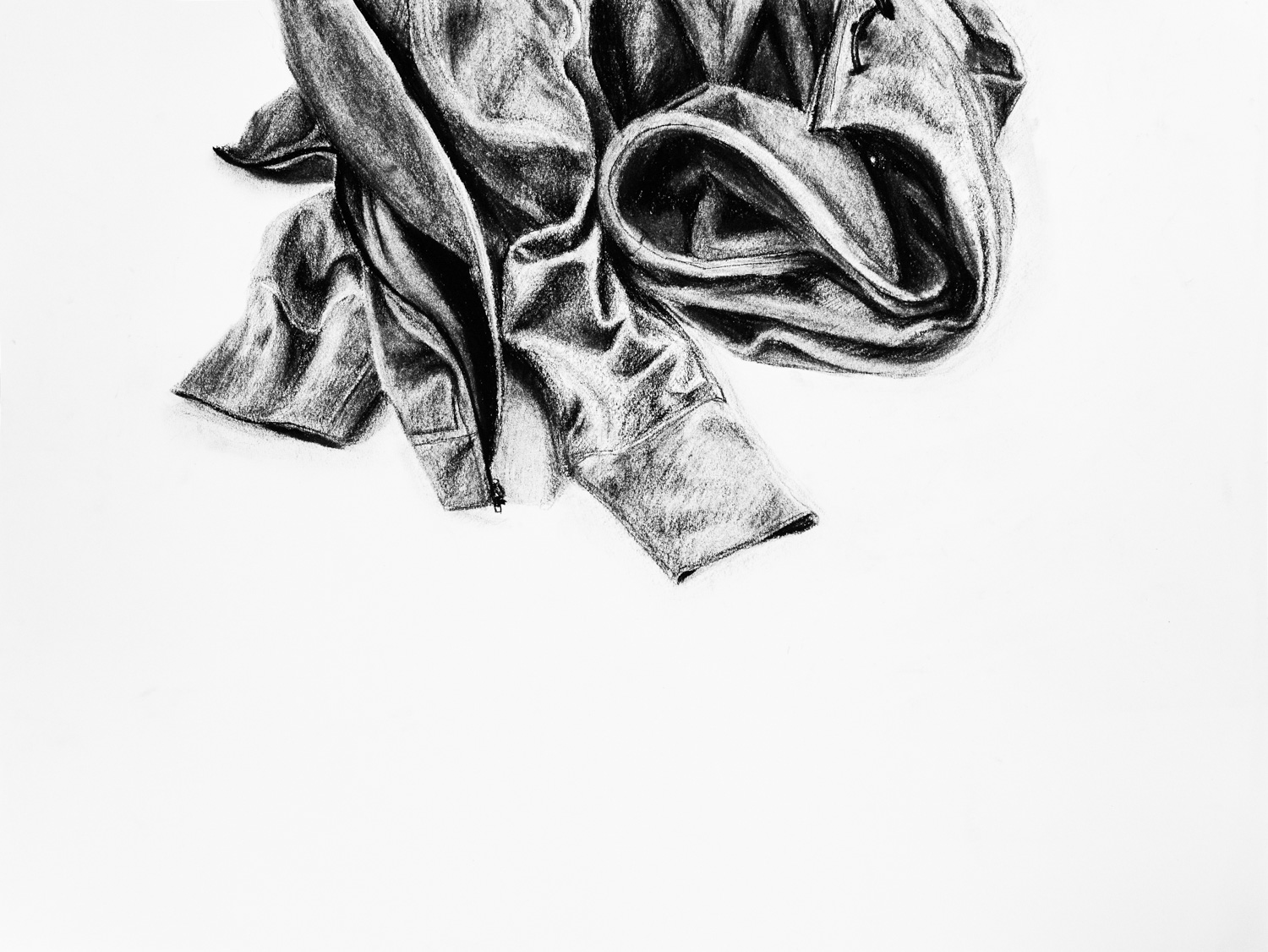 Charcoal drawing of a jacket.