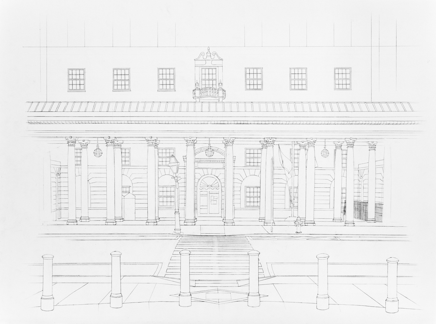 Line drawing of the Rhode Island Supreme Court.